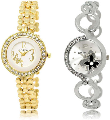 

LOREM watch-203-231 Designer Multicolor Round Girl's Metal Bracelet Watch - For Women