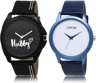 

LOREM Watch-31-33 COMBO White & Black Round Boy's Leather Watch - For Men