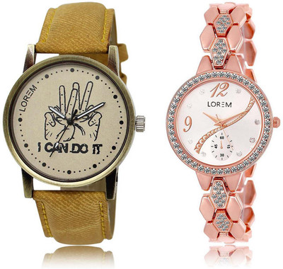 

LOREM SR-30-215 Attractive Silver & Grey Round Boy's & Girl's Metal Bracelet & Leather Watch - For Men