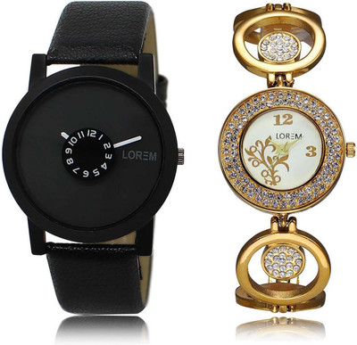

LOREM watch25-204 Designer Multicolor Round Boy's & Girl's Metal Bracelet & Leather Watch - For Men & Women