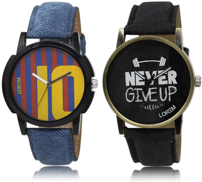 

LOREM OM-10-27 Designer Multicolor Round Boy's Leather Watch - For Men