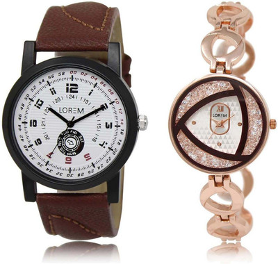 

LOREM SR-11-238 Attractive Multicolor Round Boy's & Girl's Metal Bracelet & Leather Watch - For Men & Women