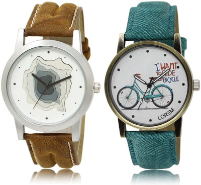

LOREM SR-9-229 Attractive White Round Boy's & Girl's Leather Watch - For Men & Women