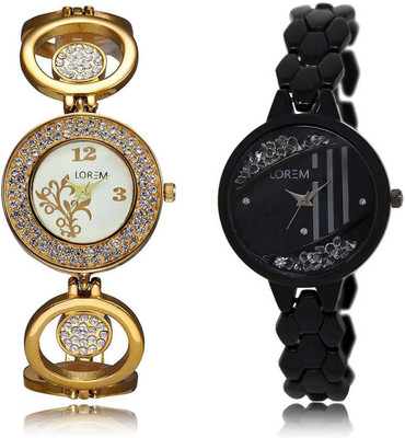 

LOREM OM-204-221 Designer Multicolor Round Girl's Metal Bracelet Watch - For Women