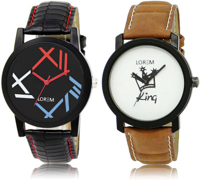 

LOREM Watch-12-18 Designer Multicolor Round Boy's Leather Watch - For Men
