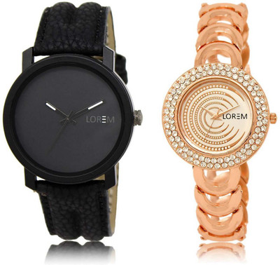 

LOREM watch21-202 Attractive Multicolor Round Boy's & Girl's Metal Bracelet & Leather Watch - For Men & Women