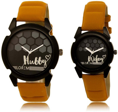 LOREM watch-32-235 Designer Black Round Boy's & Girl's Leather Watch - For Men & Women
