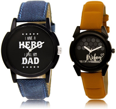 

LOREM watch7-235 COMBO Black Round Boy's & Girl's Leather Watch - For Men & Women