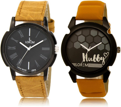 

LOREM watch-19-32 COMBO Black Round Boy's Leather Watch - For Men