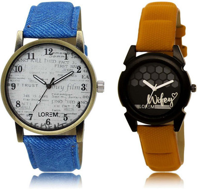 

LOREM watch28-235 Designer Black & White Round Boy's & Girl's Leather Watch - For Men & Women