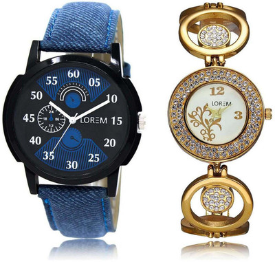 

LOREM OM-2-204 Designer Multicolor Round Boy's & Girl's Metal Bracelet & Leather Watch - For Men & Women