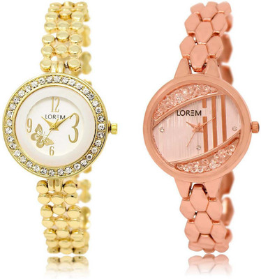 

LOREM OM-203-222 Designer Multicolor Round Girl's Metal Bracelet Watch - For Women
