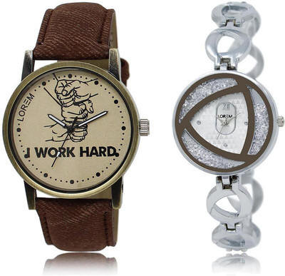 

LOREM FZ-29-240 COMBO Silver & Grey Round Boy's & Girl's Metal Bracelet & Leather Watch - For Men & Women