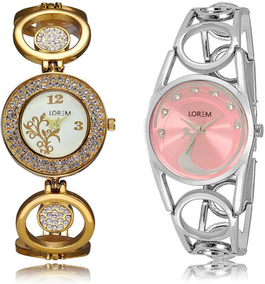 

LOREM FZ-204-233 COMBO Multicolor Round Girl's Metal Bracelet Watch - For Women