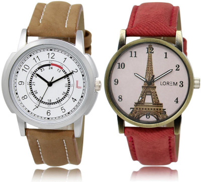 

LOREM FZ-17-230 COMBO White Round Boy's & Girl's Leather Watch - For Men & Women