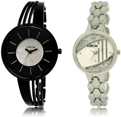 

LOREM watch212-223 Designer Multicolor Round Girl's Metal Bracelet Watch - For Women
