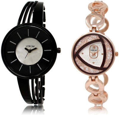 

LOREM OM-212-238 Designer Multicolor Round Girl's Metal Bracelet Watch - For Women
