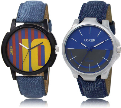 

LOREM SR-10-24 Attractive Multicolor Round Boy's Leather Watch - For Men