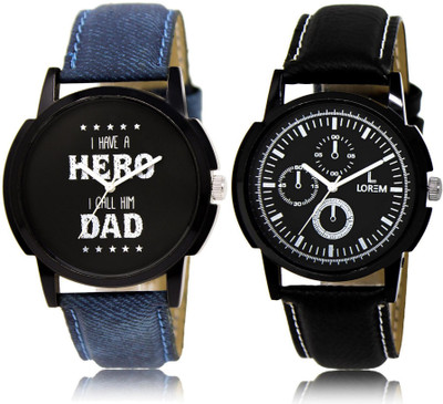 

LOREM FZ-7-13 COMBO Multicolor Round Boy's Leather Watch - For Men