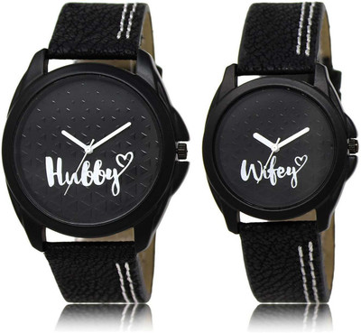 

LOREM SR-31-234 Attractive Black Round Boy's & Girl's Leather Watch - For Men & Women