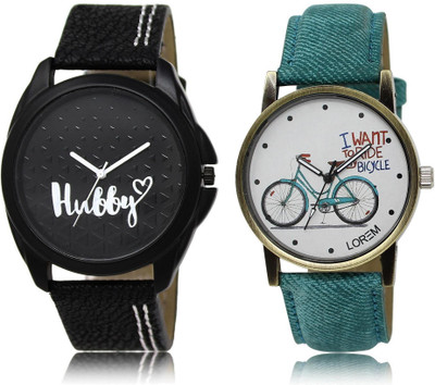 

LOREM Watch-31-229 COMBO White & Black Round Boy's & Girl's Leather Watch - For Men & Women
