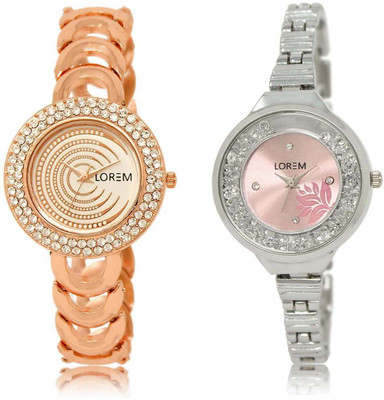 

LOREM SR-202-226 Attractive Multicolor Round Girl's Metal Bracelet Watch - For Women