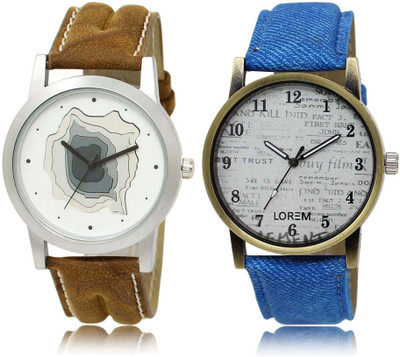 

LOREM Watch-9-28 Designer White Round Boy's Leather Watch - For Men