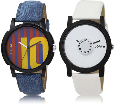 

LOREM OM-10-26 Designer Multicolor Round Boy's Leather Watch - For Men