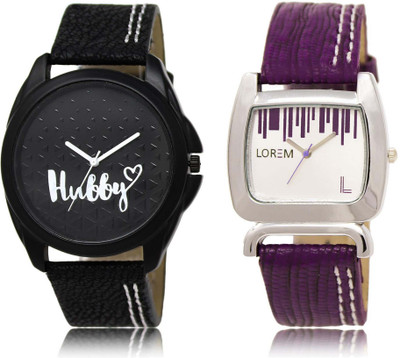 

LOREM SR-31-207 Attractive White & Black Round Boy's & Girl's Leather Watch - For Men & Women