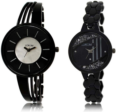 

LOREM OM-212-221 Designer Multicolor Round Girl's Metal Bracelet Watch - For Women