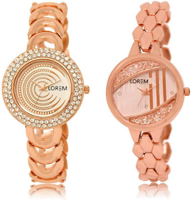 

LOREM SR-202-222 Attractive Multicolor Round Girl's Metal Bracelet Watch - For Women