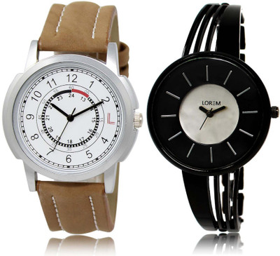 

LOREM SR-17-212 Attractive Multicolor Round Boy's & Girl's Metal Bracelet & Leather Watch - For Men & Women