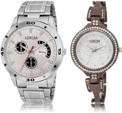 

LOREM watch101-236 Designer Silver Round Boy's & Girl's Metal Bracelet Watch - For Men & Women