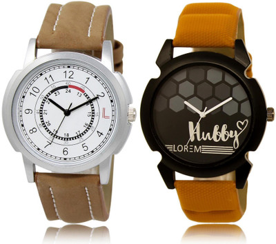 

LOREM watch17-32 COMBO Black & White Round Boy's Leather Watch - For Men