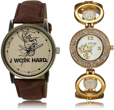 

LOREM watch29-204 Designer Multicolor Round Boy's & Girl's Metal Bracelet & Leather Watch - For Men & Women