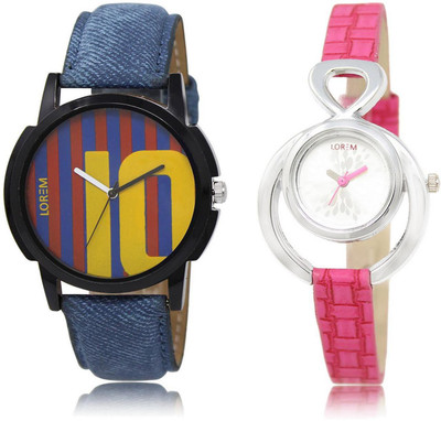 

LOREM 10-205 COMBO Multicolor Round Boy's & Girl's Leather Watch - For Men & Women