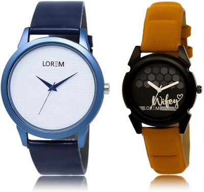

LOREM Watch-33-235 COMBO Black & White Round Boy's & Girl's Leather Watch - For Men & Women