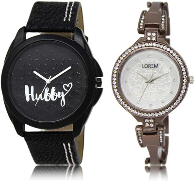

LOREM Watch-31-236 Designer Silver & Black Round Boy's & Girl's Metal Bracelet & Leather Watch - For Men & Women