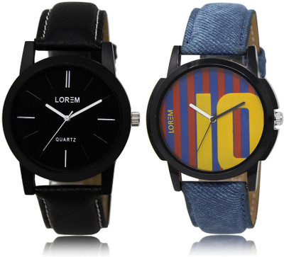 

LOREM Watch-5-10 COMBO Multicolor Round Boy's Leather Watch - For Men