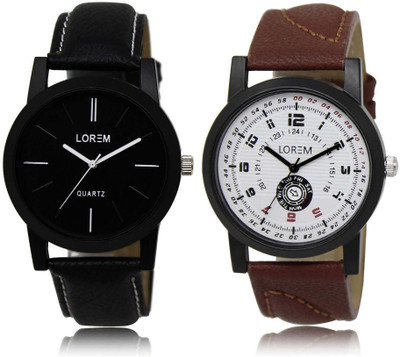 

LOREM OM-5-11 Designer Multicolor Round Boy's Leather Watch - For Men