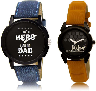 

LOREM SR-7-235 Attractive Black Round Boy's & Girl's Leather Watch - For Men & Women
