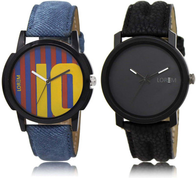 

LOREM watch-10-21 Designer Multicolor Round Boy's Leather Watch - For Men