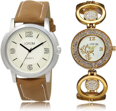 

LOREM SR-16-204 Attractive Multicolor Round Boy's & Girl's Metal Bracelet & Leather Watch - For Men & Women