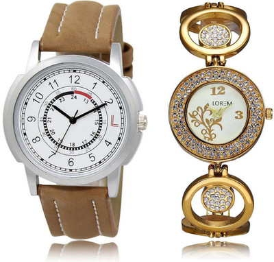 

LOREM OM-17-204 Designer Multicolor Round Boy's & Girl's Metal Bracelet & Leather Watch - For Men & Women