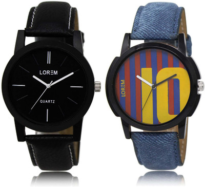 

LOREM WATCH-5-10 Designer Multicolor Round Boy's Leather Watch - For Men