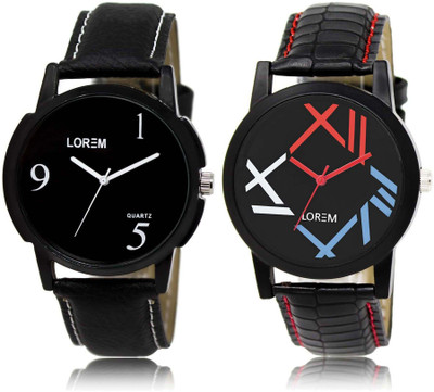 

LOREM SR-6-12 Attractive Multicolor Round Boy's Leather Watch - For Men