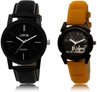 

LOREM FZ-5-235 COMBO Black Round Boy's & Girl's Leather Watch - For Men & Women