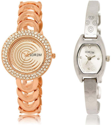 

LOREM SR-202-219 Attractive Multicolor Contemporary & Round Girl's Metal Bracelet Watch - For Women