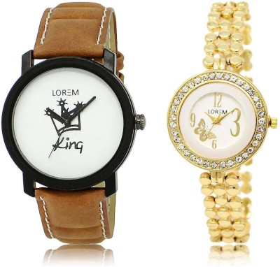 

LOREM OM-18-203 Designer Multicolor Round Boy's & Girl's Metal Bracelet & Leather Watch - For Men & Women