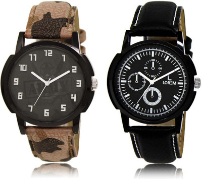 

LOREM SR-3-13 Attractive Multicolor Round Boy's Leather Watch - For Men